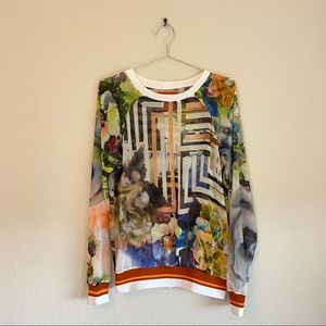 Clover Canyon Sheer Floral Printed Top